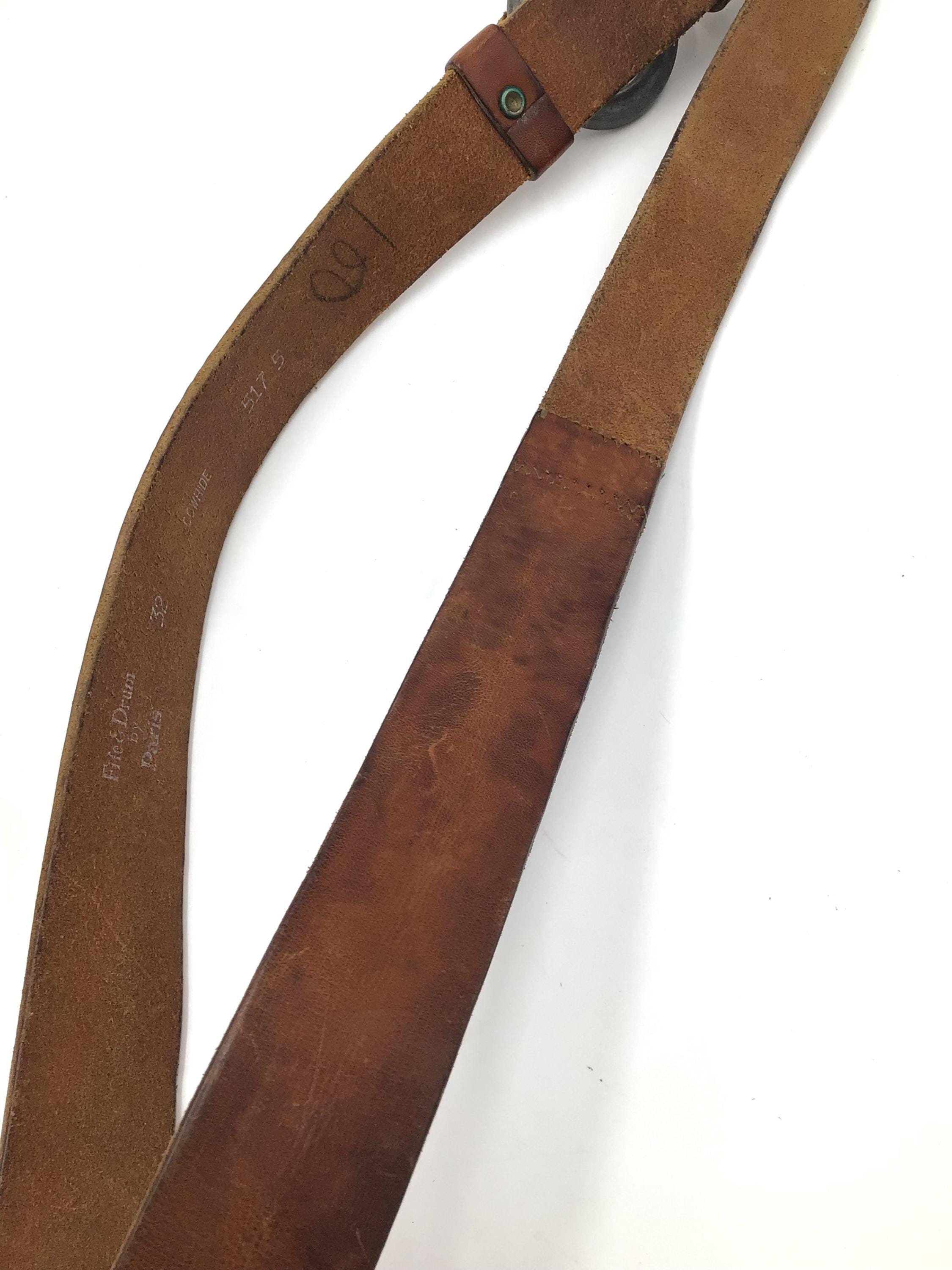 Vintage Fife and Drum by Paris Imported Leather Belt Large  display picture 2
