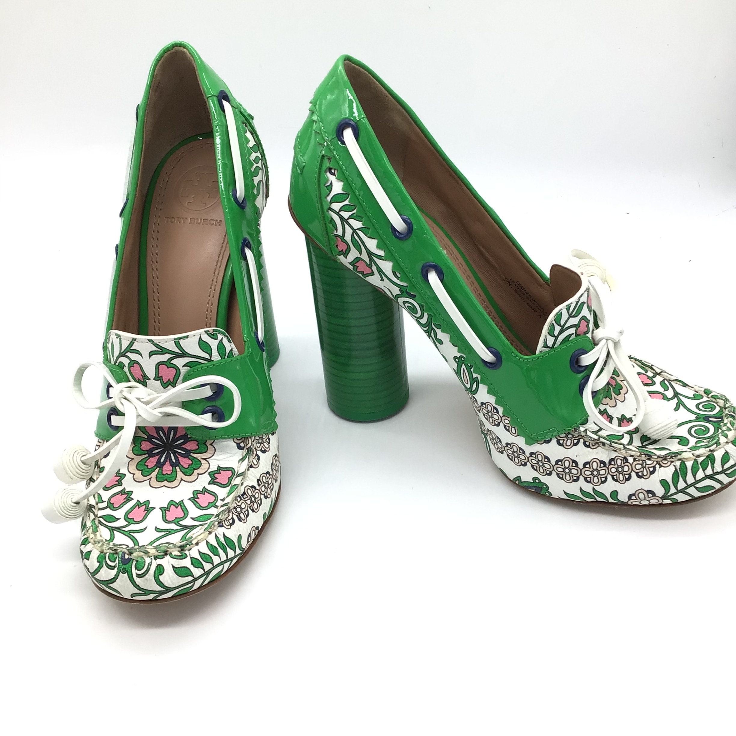 Tory Burch Size 7 Garden Party Fisher, Pump, Heels, Loafer Heel, Green, Mase in Brazil - Etsy Tory Burch Size 7 Garden Party Fisher, Pump, Heels, Loafer Heel, Green, Mase in Brazil - Etsy