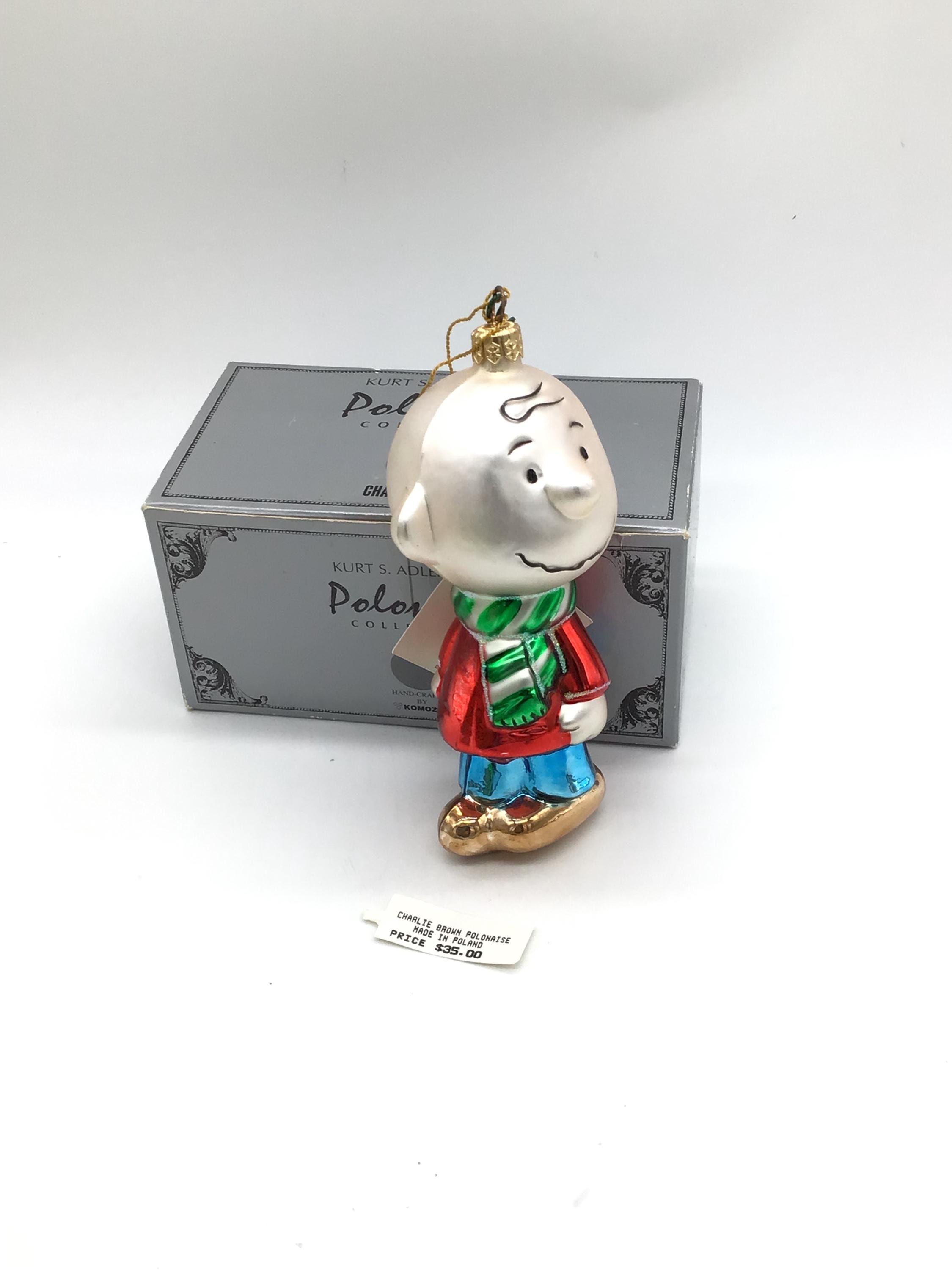 Charlie Brown Peanuts Gang Kurt Adler Christmas Glass