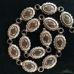 Sanford Sancrest Vintage 50’s true Southwestern Navajo Concho Belt Copper Festival Belt boho chic western vintage belt