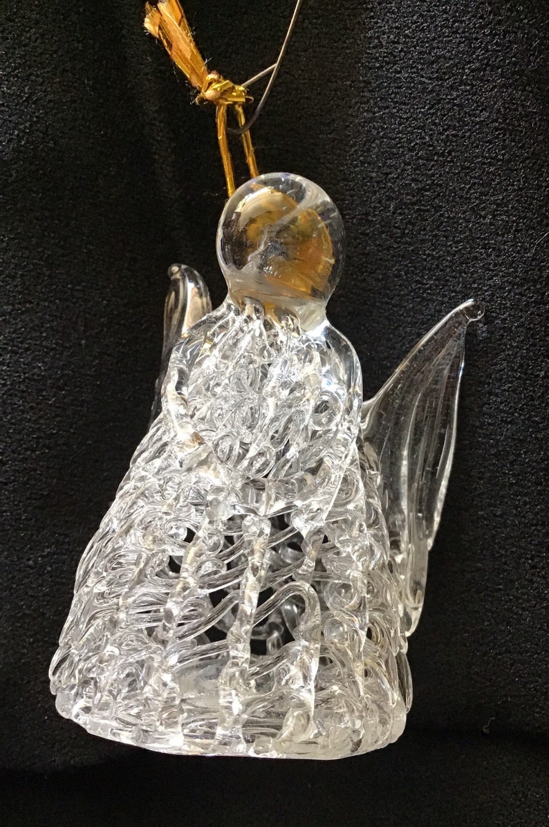 Spun Glass Spaghetti Holiday Tree Ornaments Boot, Angel, Tree, Bird