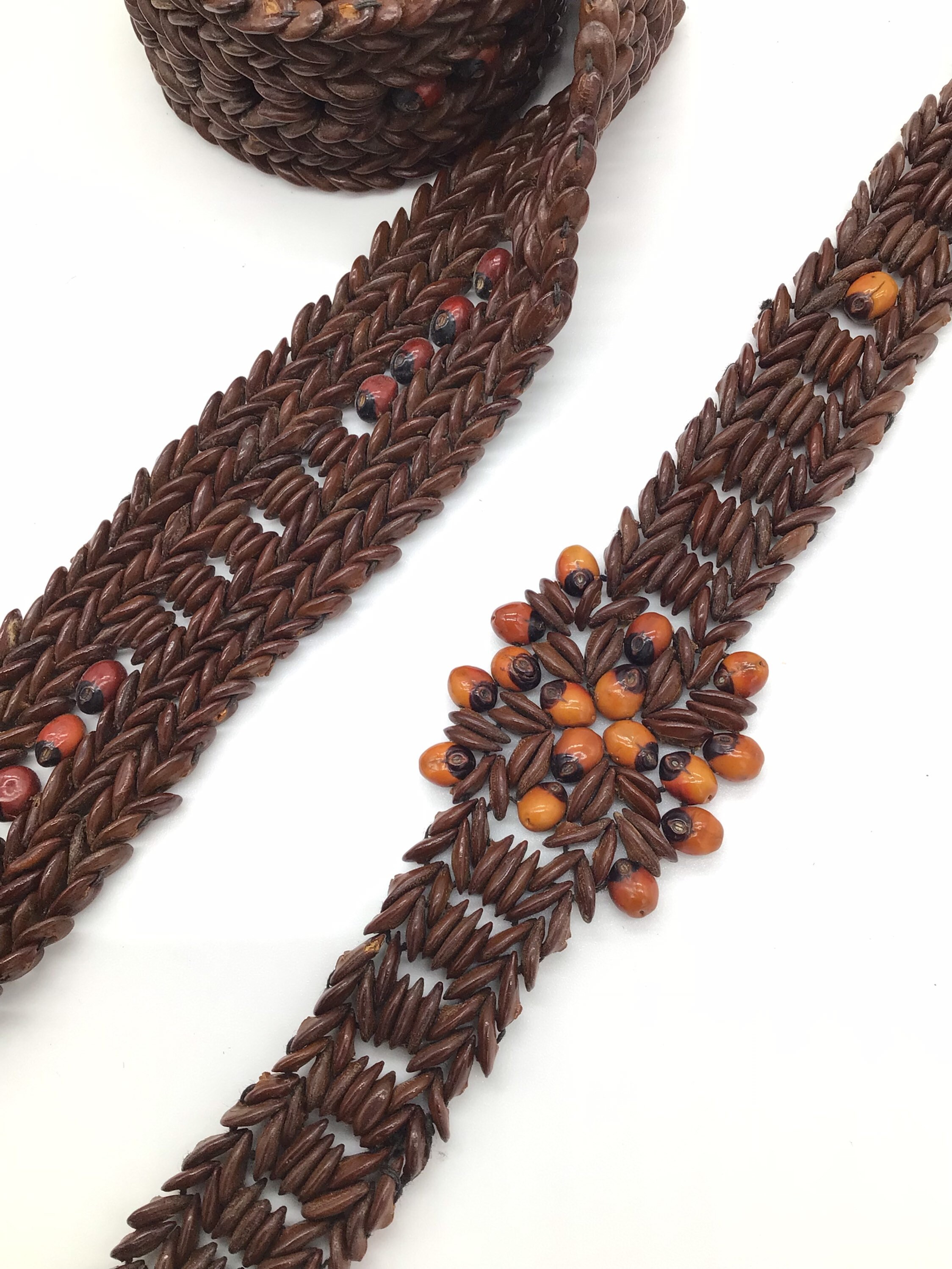 Gorgeous Vintage Hawaiian coerced seed and Wood belt Vintage Hawaiian Coerced Seed and Wood Being Belt and  main image 3