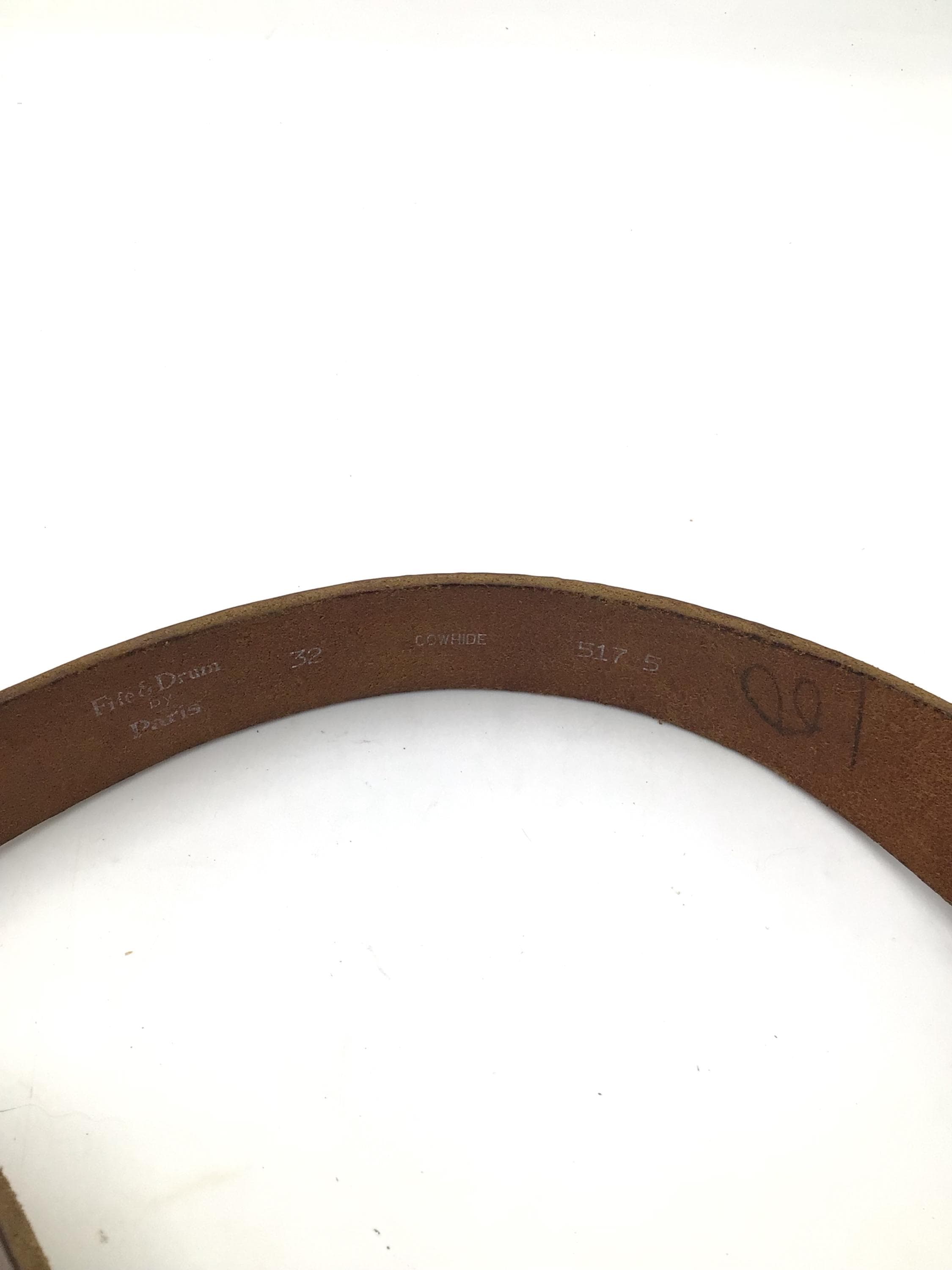 Vintage Fife & Drum Paris cowhide leather belt 32 Vintage Fife & Drum by Paris Cowhide Black Belt Size 34  main image 2