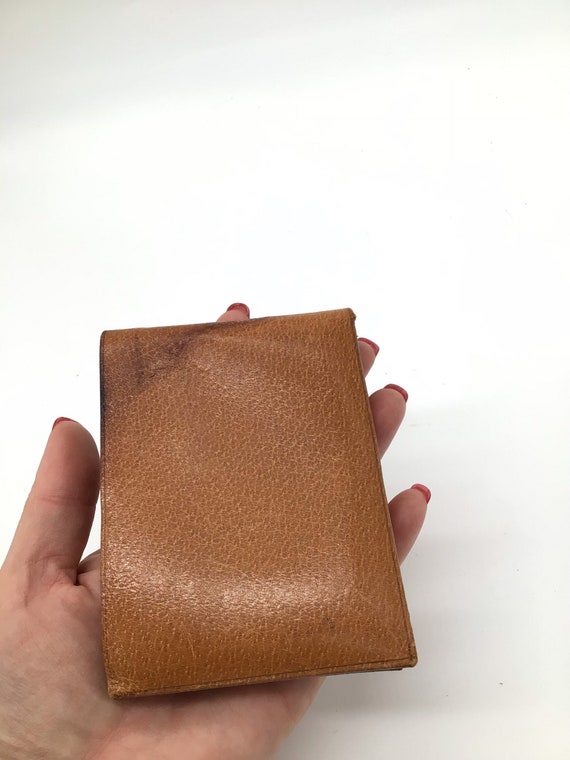 Vintage Tan Brown Leather Wallet 1950's - image 3