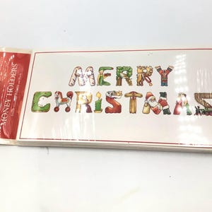 Vintage Hallmark Weihnachtskarten Frohe Weihnachten Geldkartenhalter 80er Jahre Deadstock