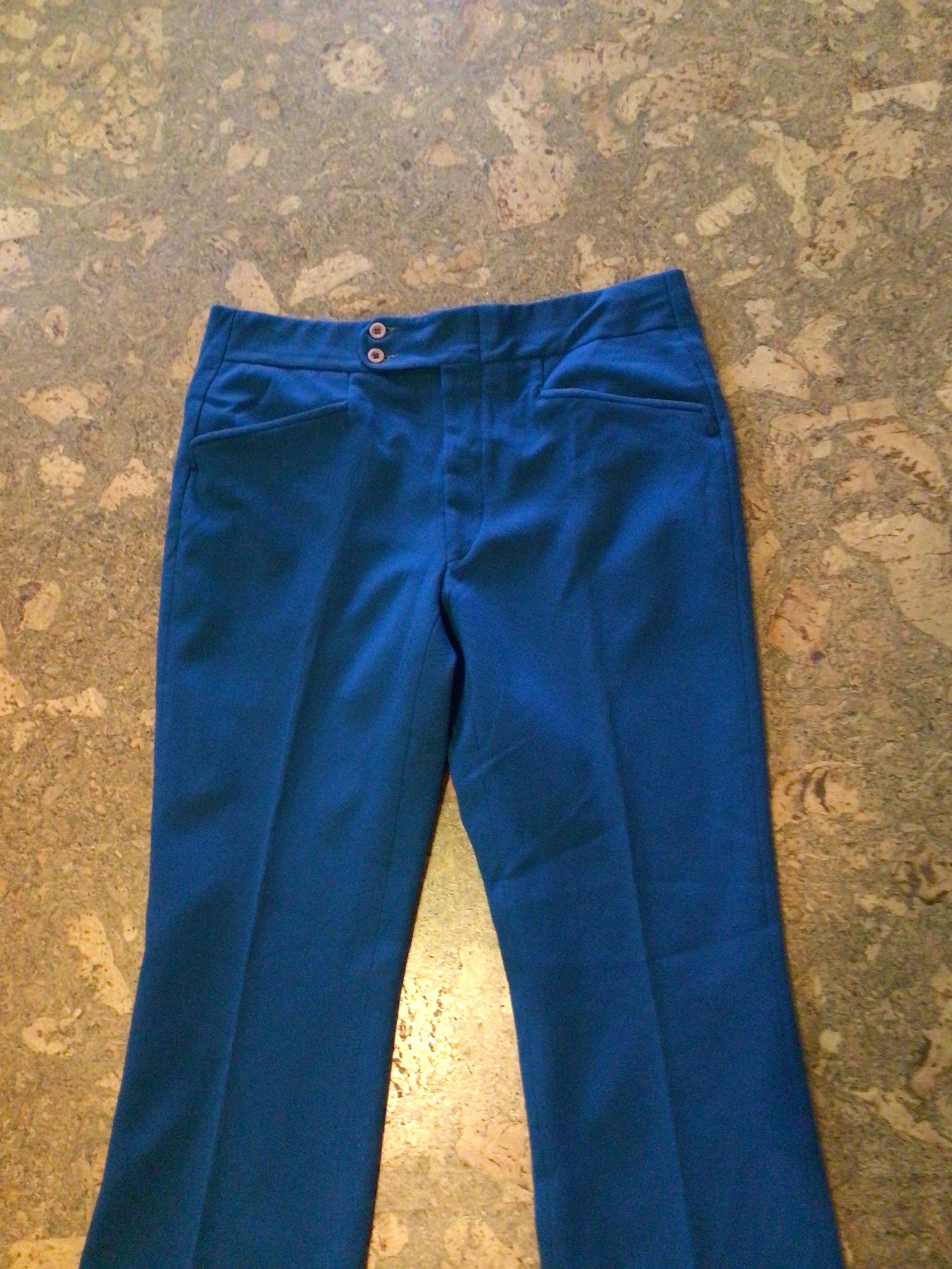 The Knack Vintage Peacock Blue 60's Trousers Disco Hipster Pants