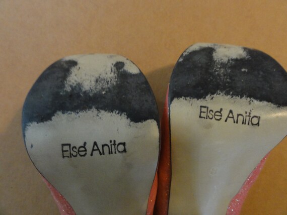 Designer Else Anita Pink Glitter Platform 8 Betty… - image 3