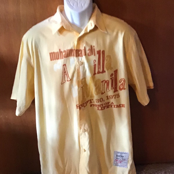 1990s Muhammad Ali premium fubu button up shirt September 30, 1975 fight of a lifetime manila.