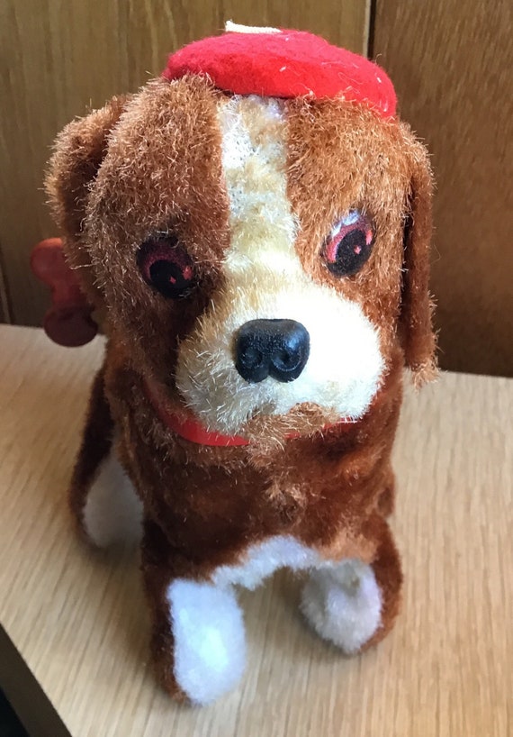Made in Japan wind up flipping French dog with red beret and red collar! agrohort.ipb.ac.id