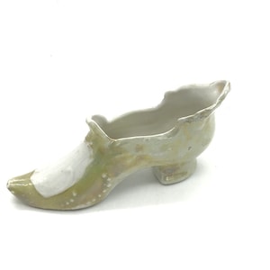 Vintage porcelain miniature Victorian shoe number 3711 pearlescent glaze