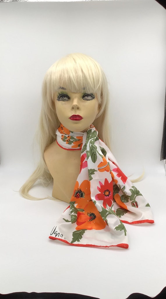 Scarves by Vera Neumann Red and Orange Flowers LAR