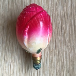 Vintage Christmas rose bud light lightbulb made in Japan