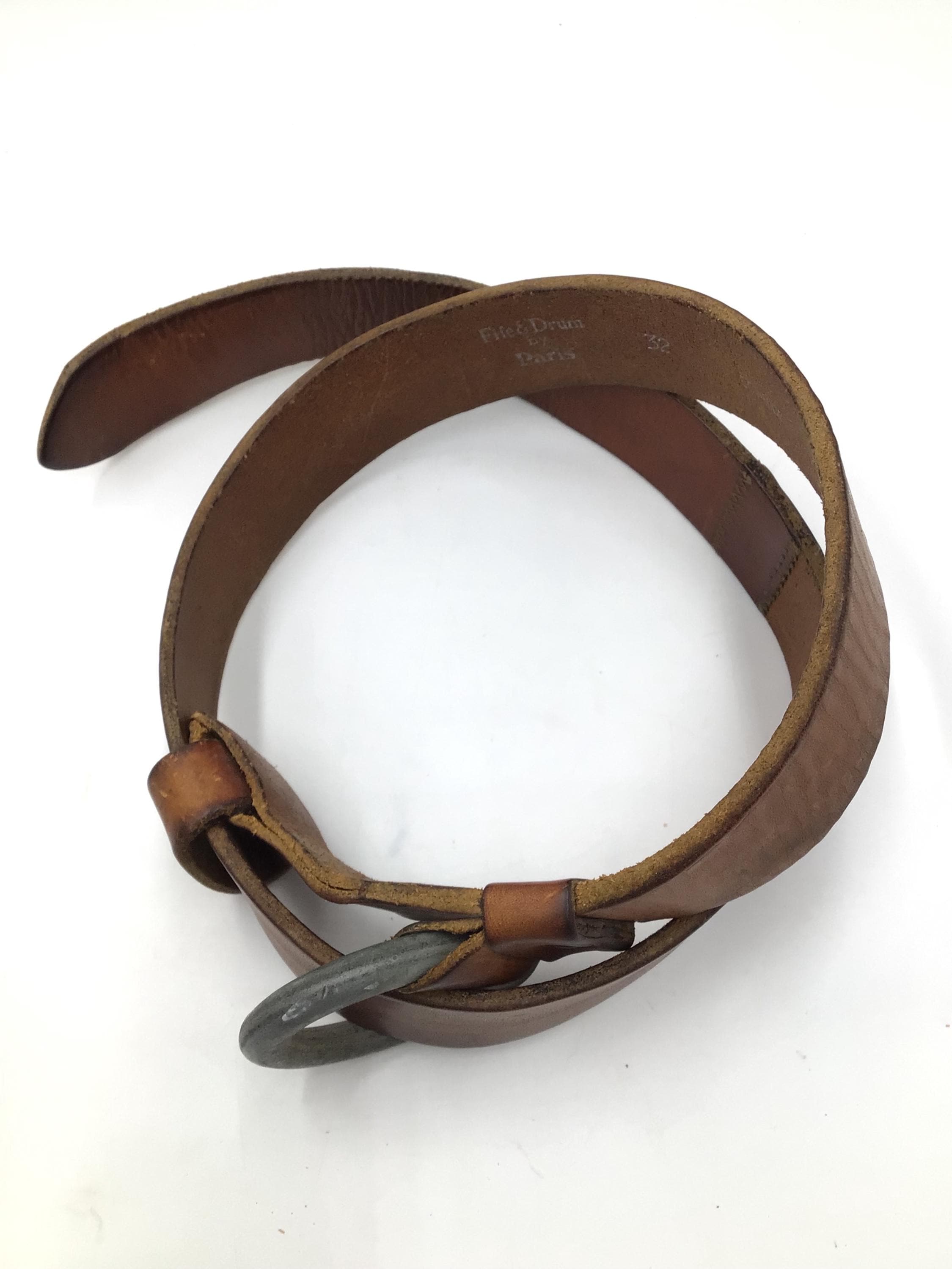 Vintage Fife and Drum by Paris Imported Leather Belt Large  display picture 3