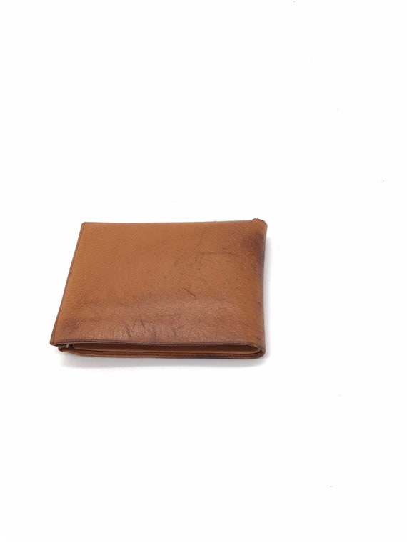 Vintage Tan Brown Leather Wallet 1950's - image 1