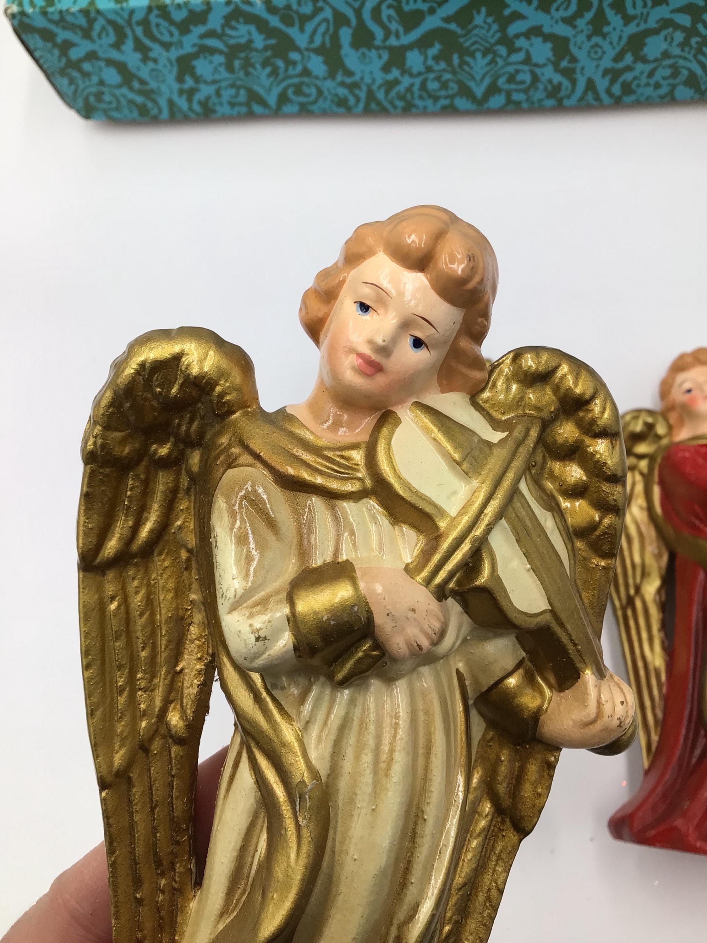 Vintage Ceramic Angels Musical Instrument Set of 3 Japan 1950's