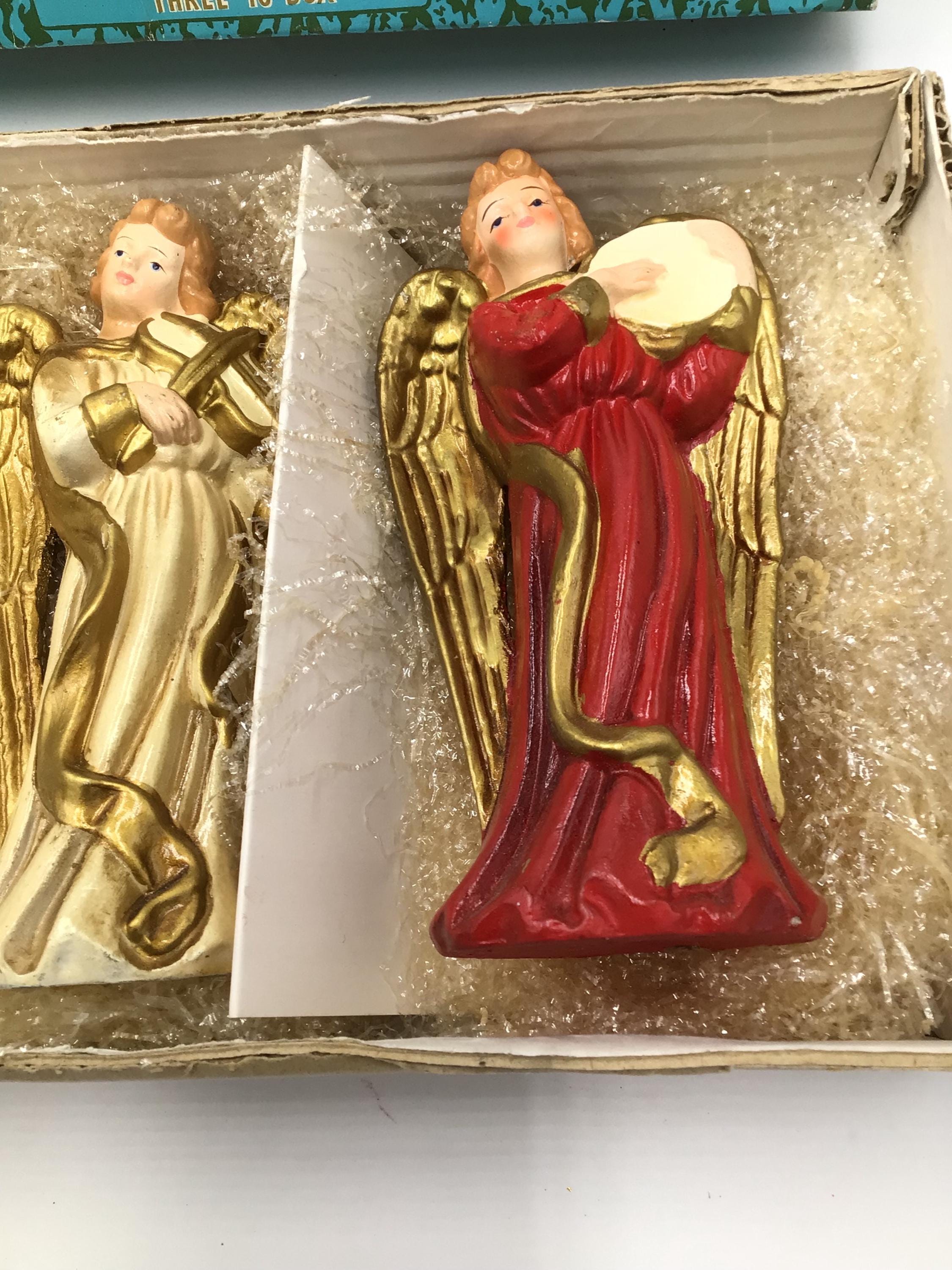 Vintage Ceramic Angels Musical Instrument Set of 3 Japan 1950's
