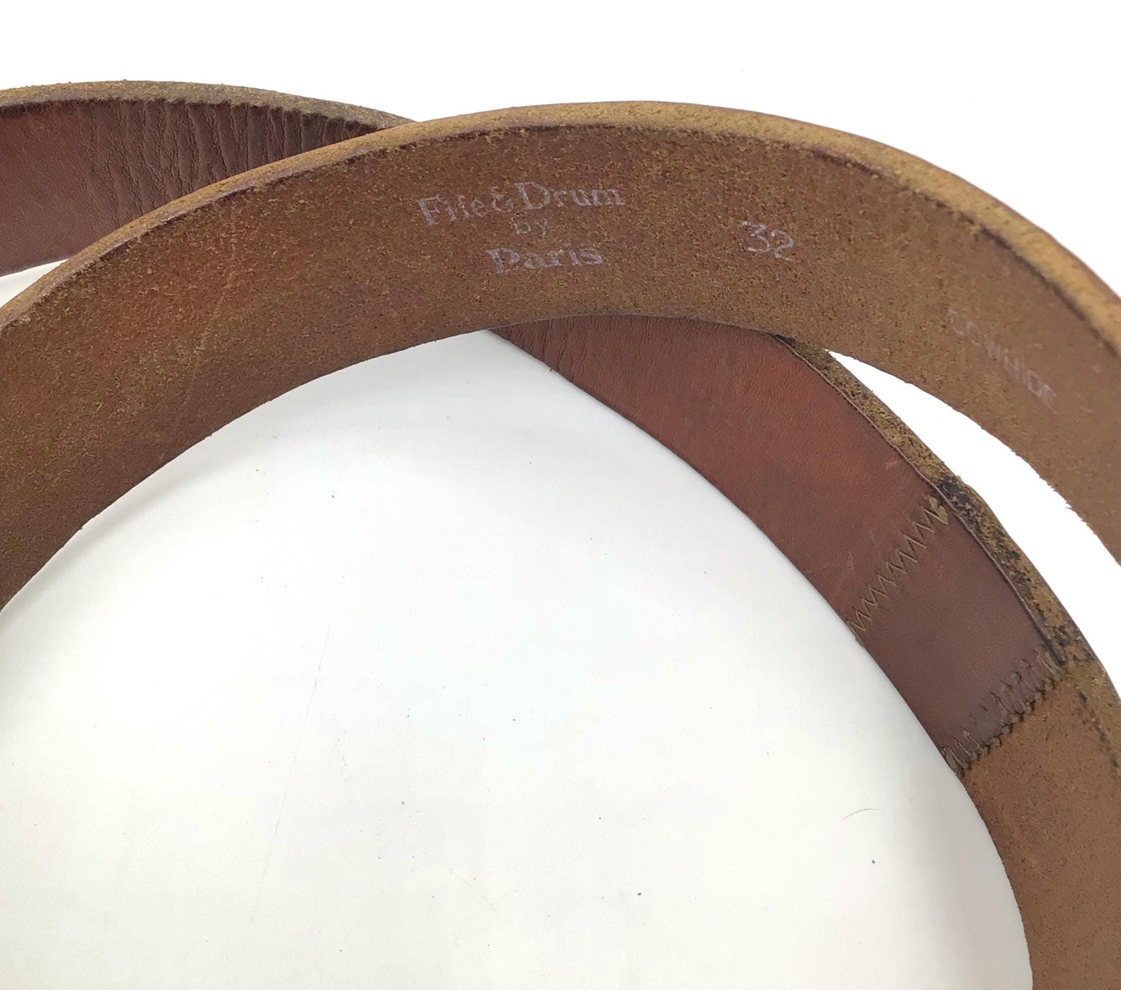 Vintage Fife and Drum by Paris Imported Leather Belt Large  display picture 2