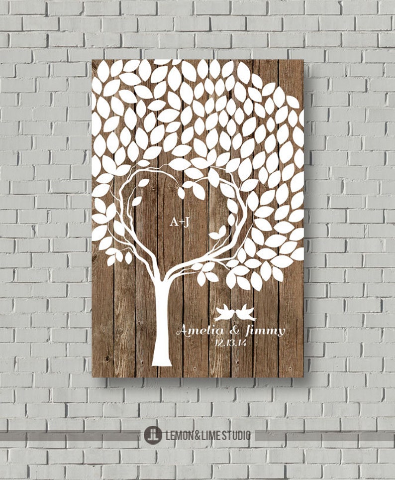 Rustic Wedding Tree Guest Book Tree Wedding Signs Wedding Guestbook Wedding Gift Bridal Gift Guest Book Wedding Guest Book Alternative