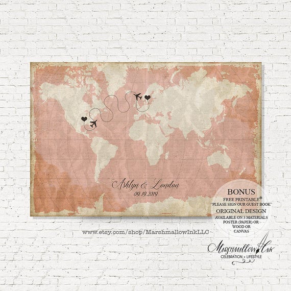 Travel Theme Wedding Guest Book Alternative Rustic Wedding Etsy