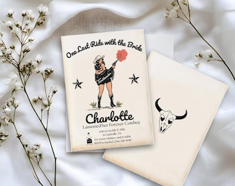 Last Ride with the Bride Bachelorette Party Invitation & Itinerary Template