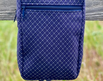 Blue Net Imperfect Crossbody Diaper Bag - Discounted due to a Minor Production Flaw
