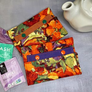 Tea Wallet - Orange Poppies