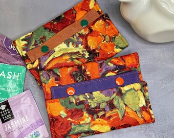 Tea Wallet - Orange Poppies