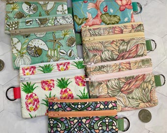 UPDATED 2-Zip I.D Card Wallet, Coin Purse, Lanyard Wallet