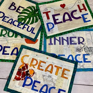 Peace.... Mug Rugs, Large Coasters