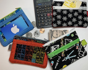 Clearance - STEM I.D Card Wallet, Science, Chemistry, Math Themed Gifts
