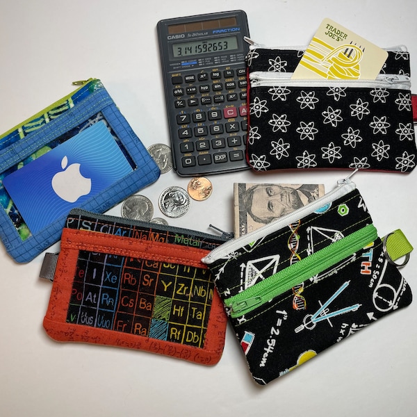 Clearance - STEM I.D Card Wallet, Science, Chemistry, Math Themed Gifts