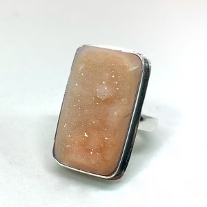 Drusy Ring size 6 .. Druzy Ring .. Drusy Jewelry .. Handmade Ring 926 Sterling Silver