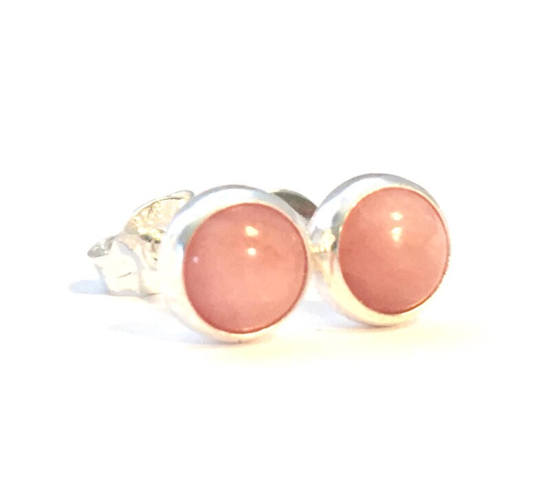 •HEART• peruvian opal + silver stud earrings