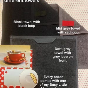 Cafelat Robot Embroidered Coffee Bar Towel - Dark Grey, Mid Grey or Black 30cm Square Towel image 2