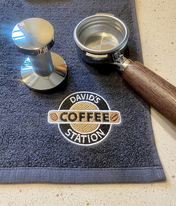 Coffee Station Personalised Bar Towel Great Coffee Lover Gift 