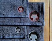 KafaTek Monolith Embroidered Coffee Bar Towels