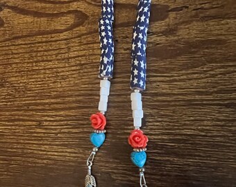 hair clips with beads and charms