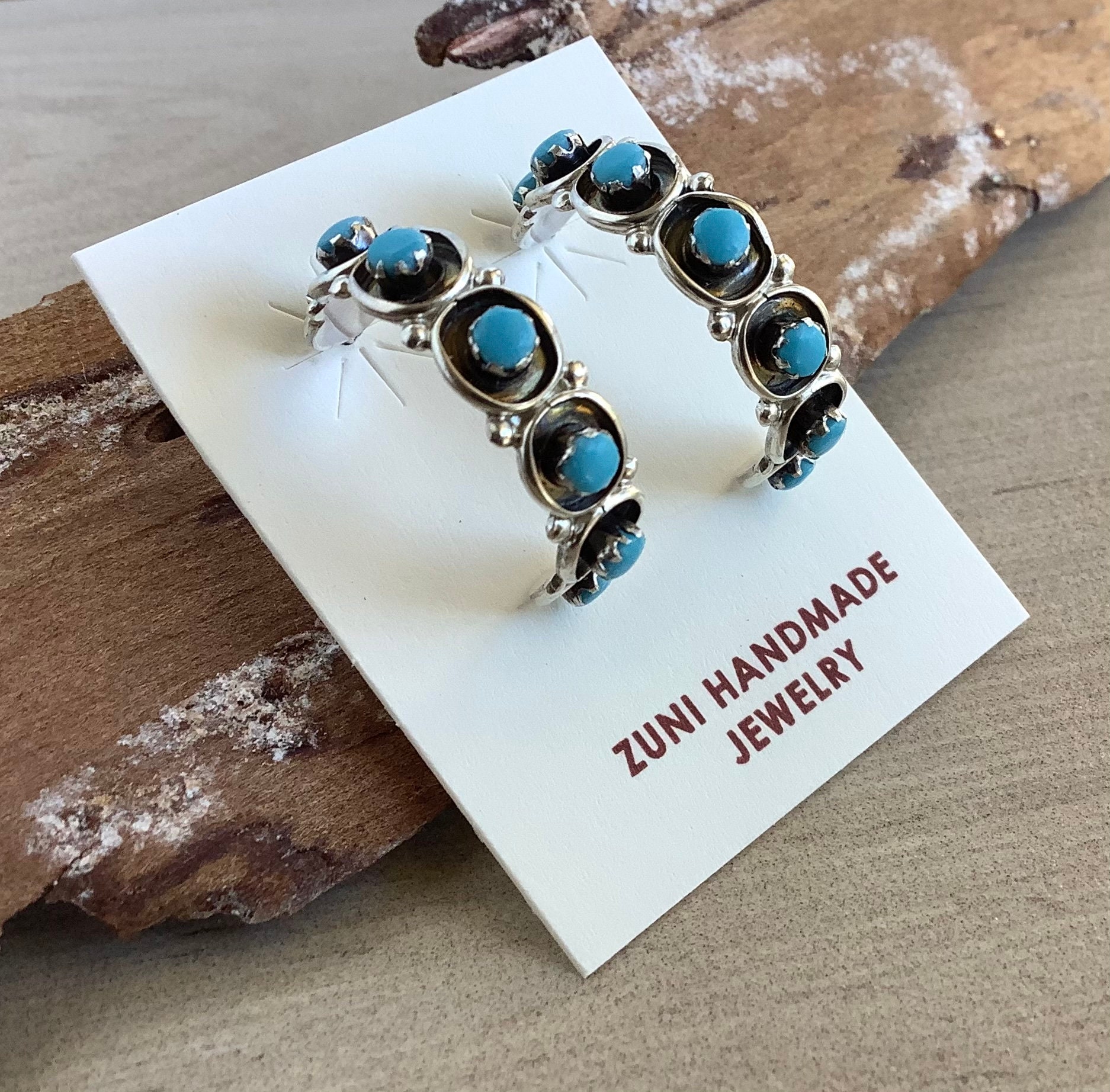 Navajo Jewelry Sterling Silver Turquoise Cross Post Earrings by Lorraine Chee 