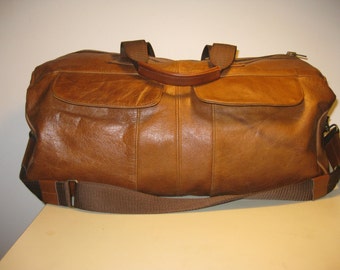 MADE TO ORDER Reused Leather Jacket, leather recycled leather Holdall,Upcycled leather bag,leather overnight bag, leather hand luggage