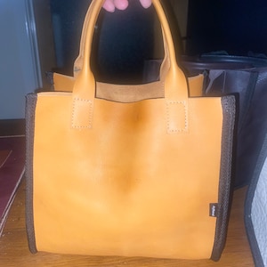Lunch bag Mini Tote Raw leather