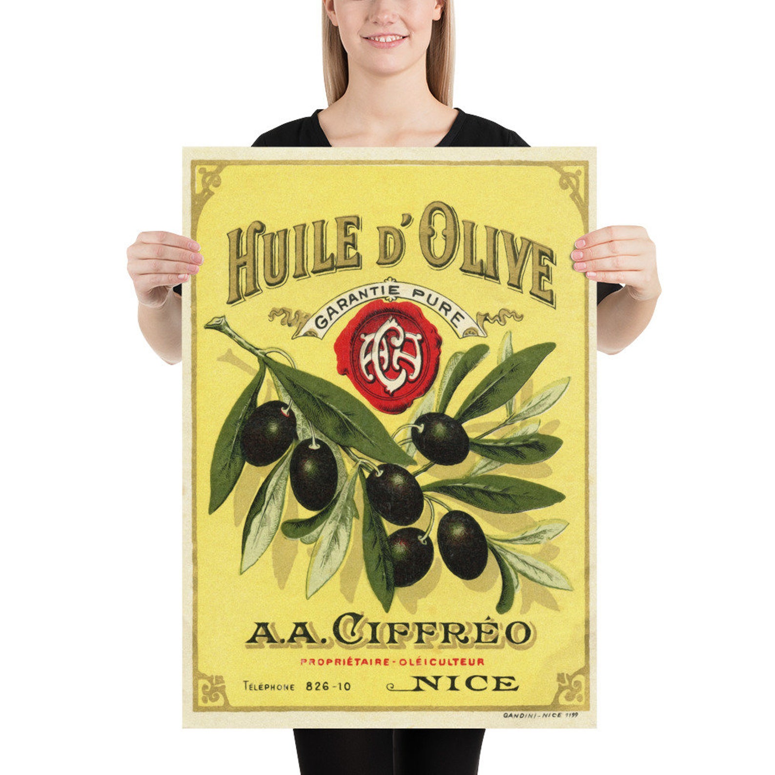 Huile d'Olive. Olive Oil retro vintage poster Etsy