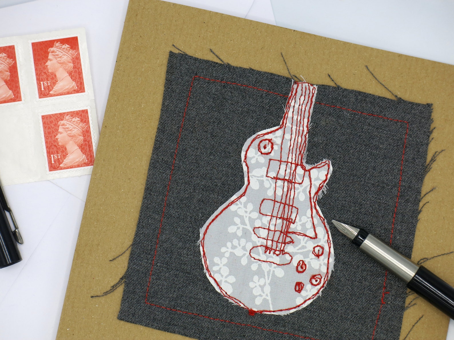 Gibson guitar greeting card Uk seller Etsy