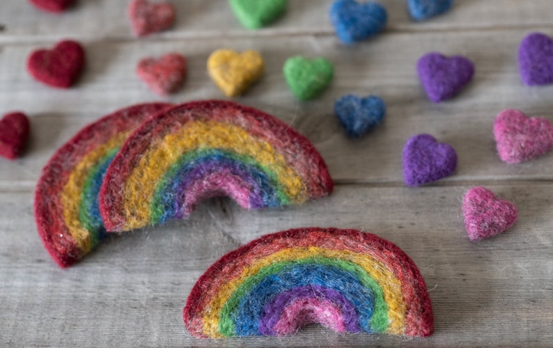 Needle Felt Rainbow / Newborn Photography Prop / Needle Felted Etsy