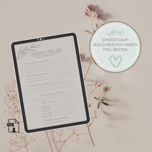 Anxiety Relief Worksheet, Grounding Exercise 5-4-3-2-1 (PDF Download)