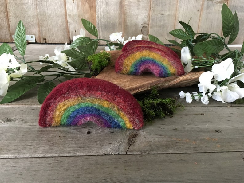 Needle Felt Rainbow / Newborn Photography Prop / Needle Felted Etsy