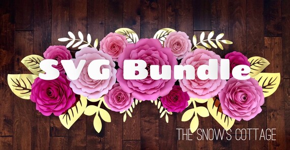 Instant Download Svg Paper Flower Bundle For 5 Rose Petal Etsy