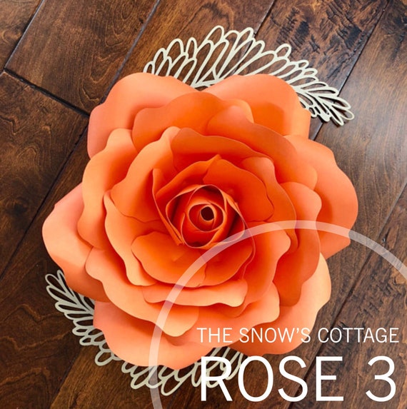 Instant Download Rose 3 Pdf Large Paper Flower Rose Petal Etsy