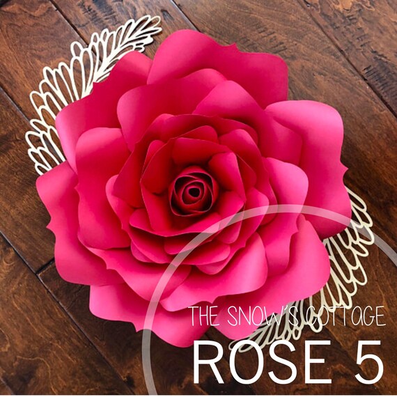 Instant Download Rose 5 Pdf Large Paper Flower Rose Petal Etsy