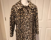 Vintage 1960 39 s Safari by Fairmoor Safari Print Mod Jacket coat 60 39 s Mid Century Moden Cheetah print Mod Coat Faux Fur