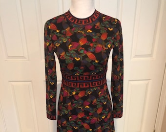 Vinatge New 1960's 1970's Goldworn Dress/60's Kint dress/Italian/long sleeve Size XS-S